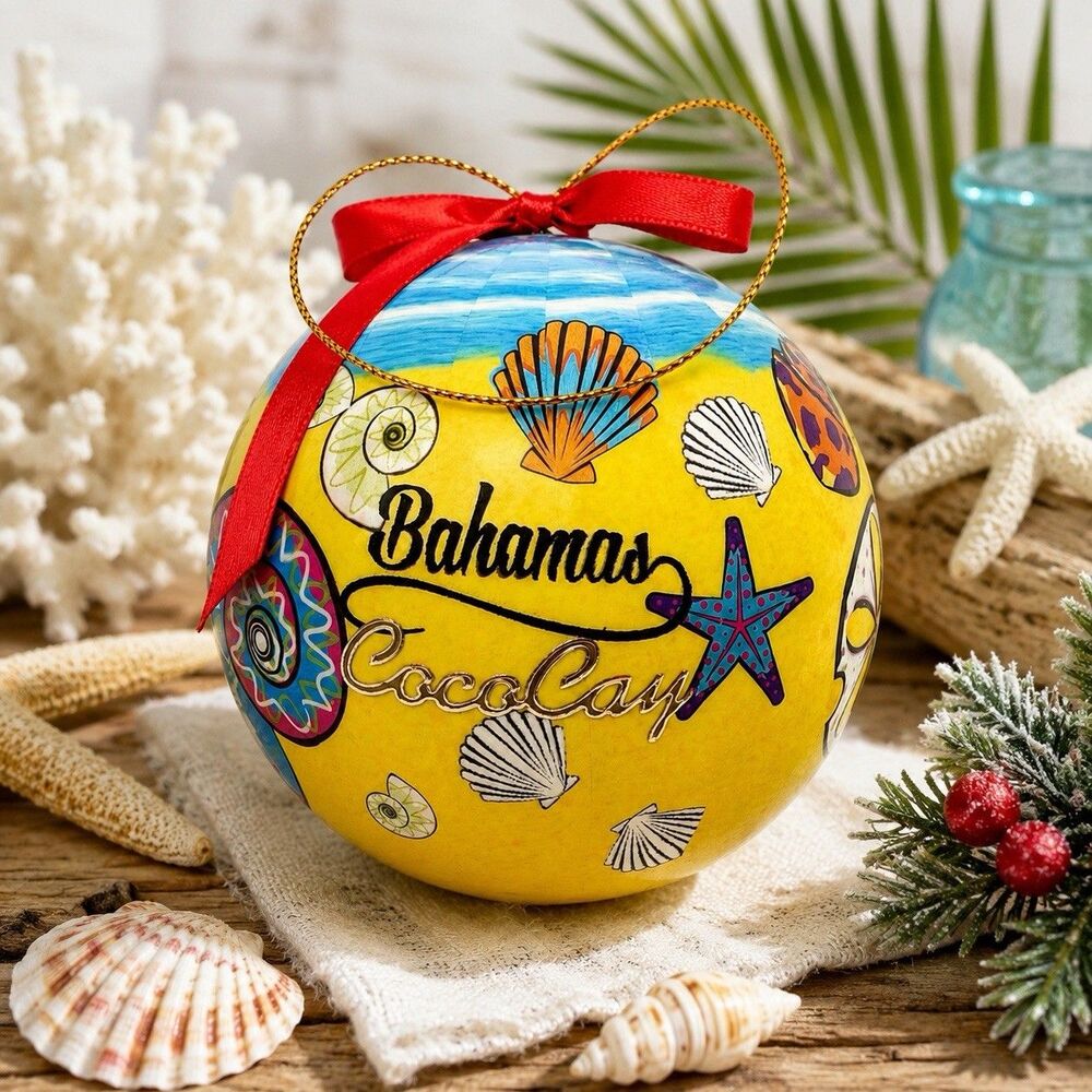 VTG Bahamas CocoCay Christmas Ornament Beach Shell Starfish Souvenir 4” Holiday